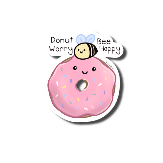 Donut Worry Bee Happy Vinyl Sticker