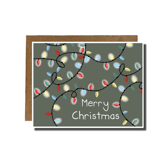 Merry Christmas String Lights Card