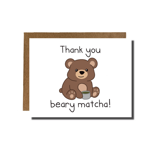 Thank You Beary Matcha Card
